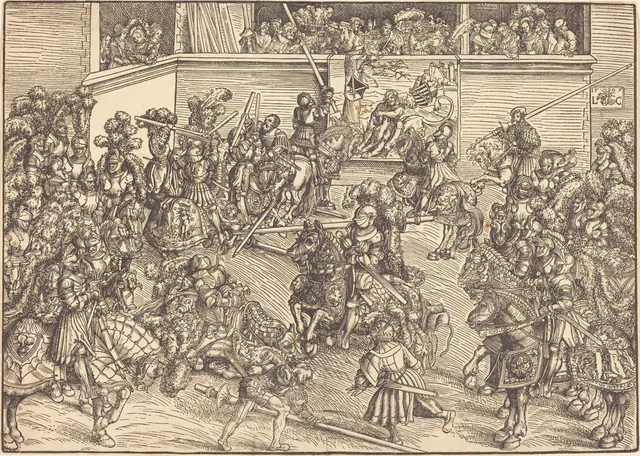 Le Deuxième Tournoi, avec la tapisserie de Samson et du lion