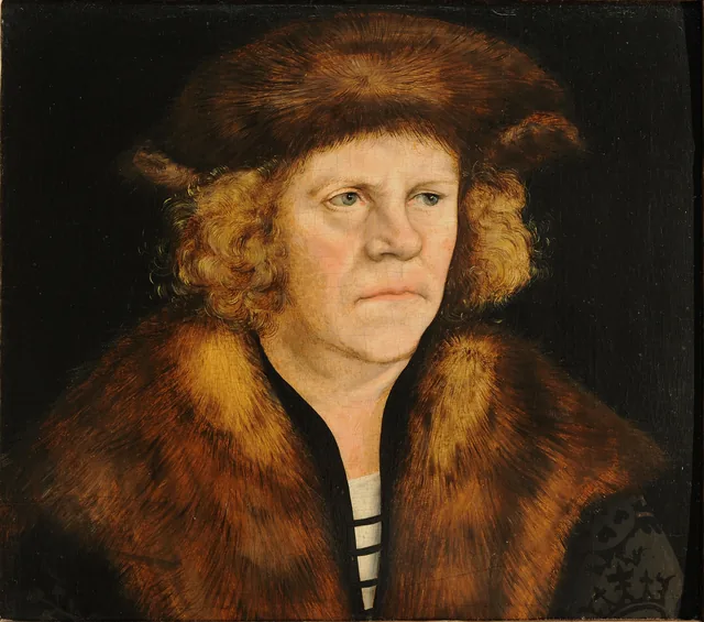 Portrait d'homme au béret de fourrure