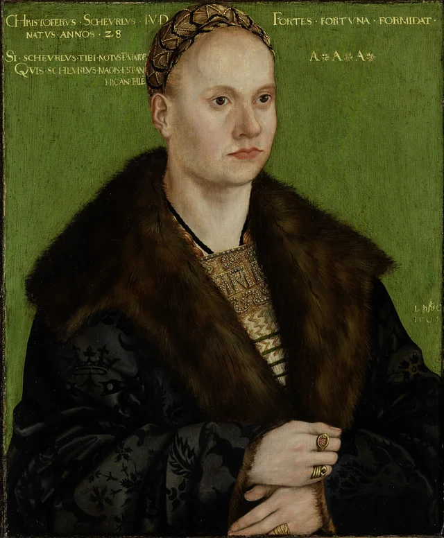 Retrato del humanista Christoph Scheurl, Lucas Cranach el Viejo