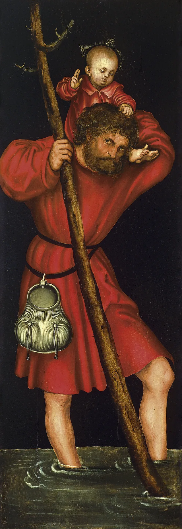 San Cristóbal y san Jorge (ala exterior izquierda de un retablo), Lucas Cranach el Viejo