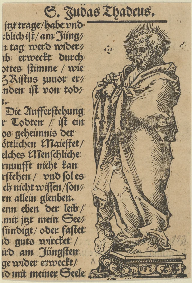 Estatuilla de plata de san Judas, de los relicarios de Wittenberg, Lucas Cranach el Viejo