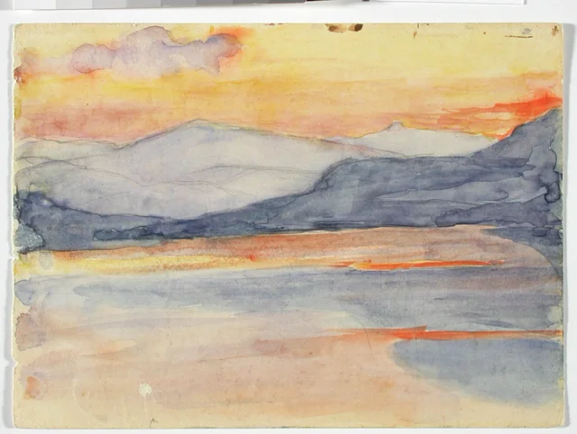 風景習作、夕映えの高原
