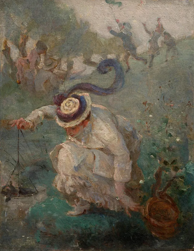 La pesca de cangrejos, Marie Bracquemond