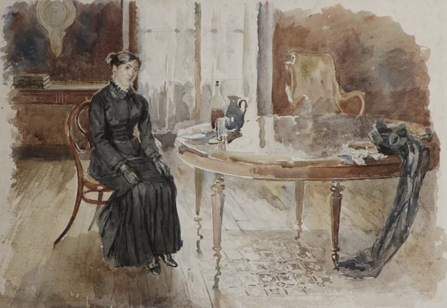 All Saints' Day Alone: Self-Portrait of Marie Bracquemond Seated, Marie Bracquemond