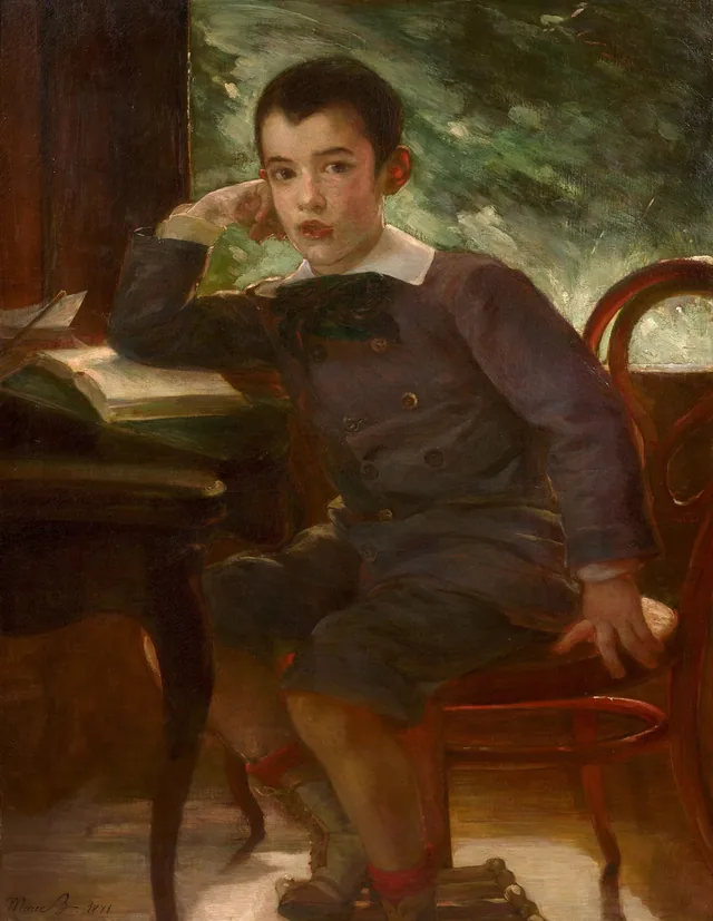 Retrato de Pierre Bracquemond niño, hijo de la artista, Marie Bracquemond