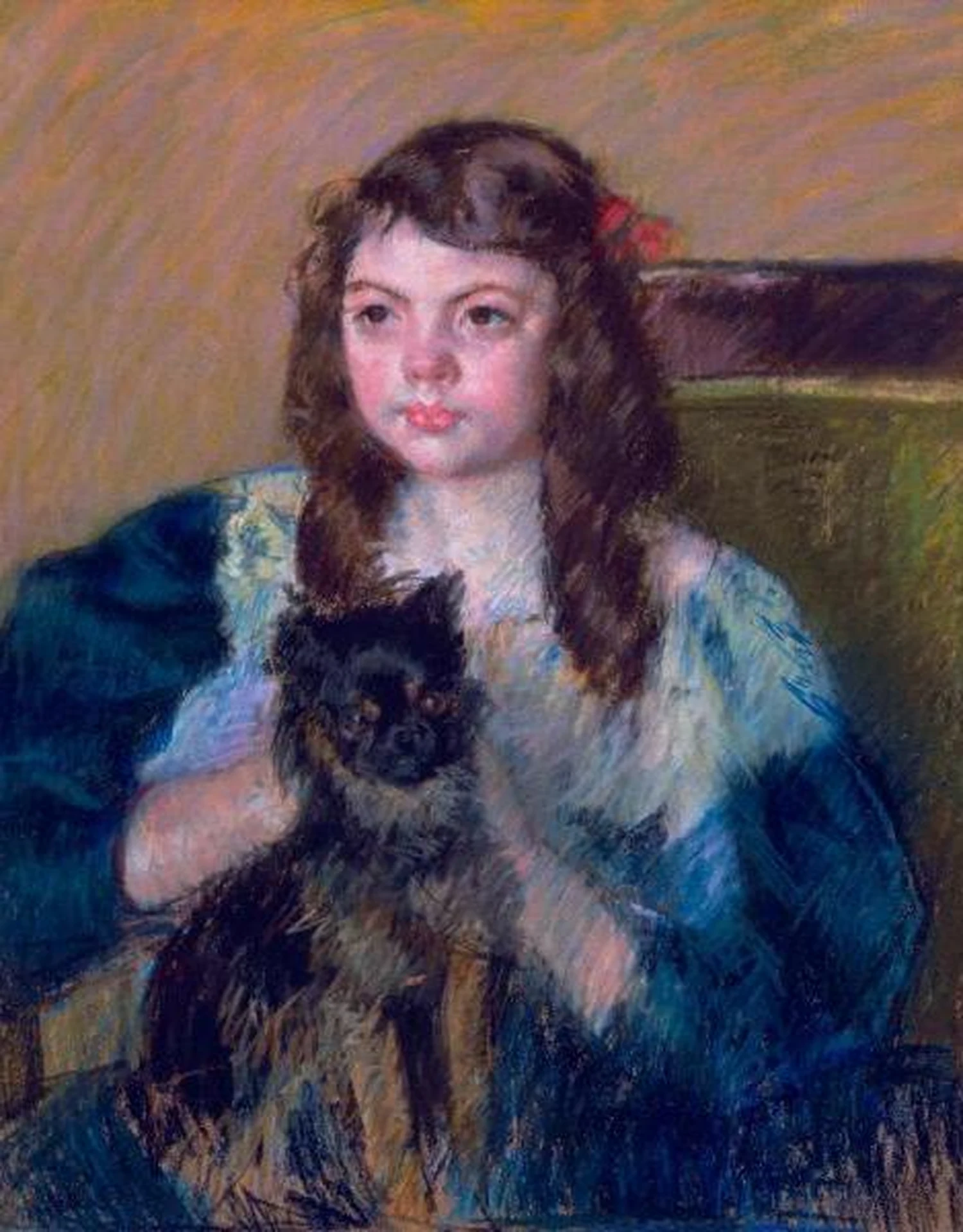 Françoise Holding a Little Dog, Mary Cassatt