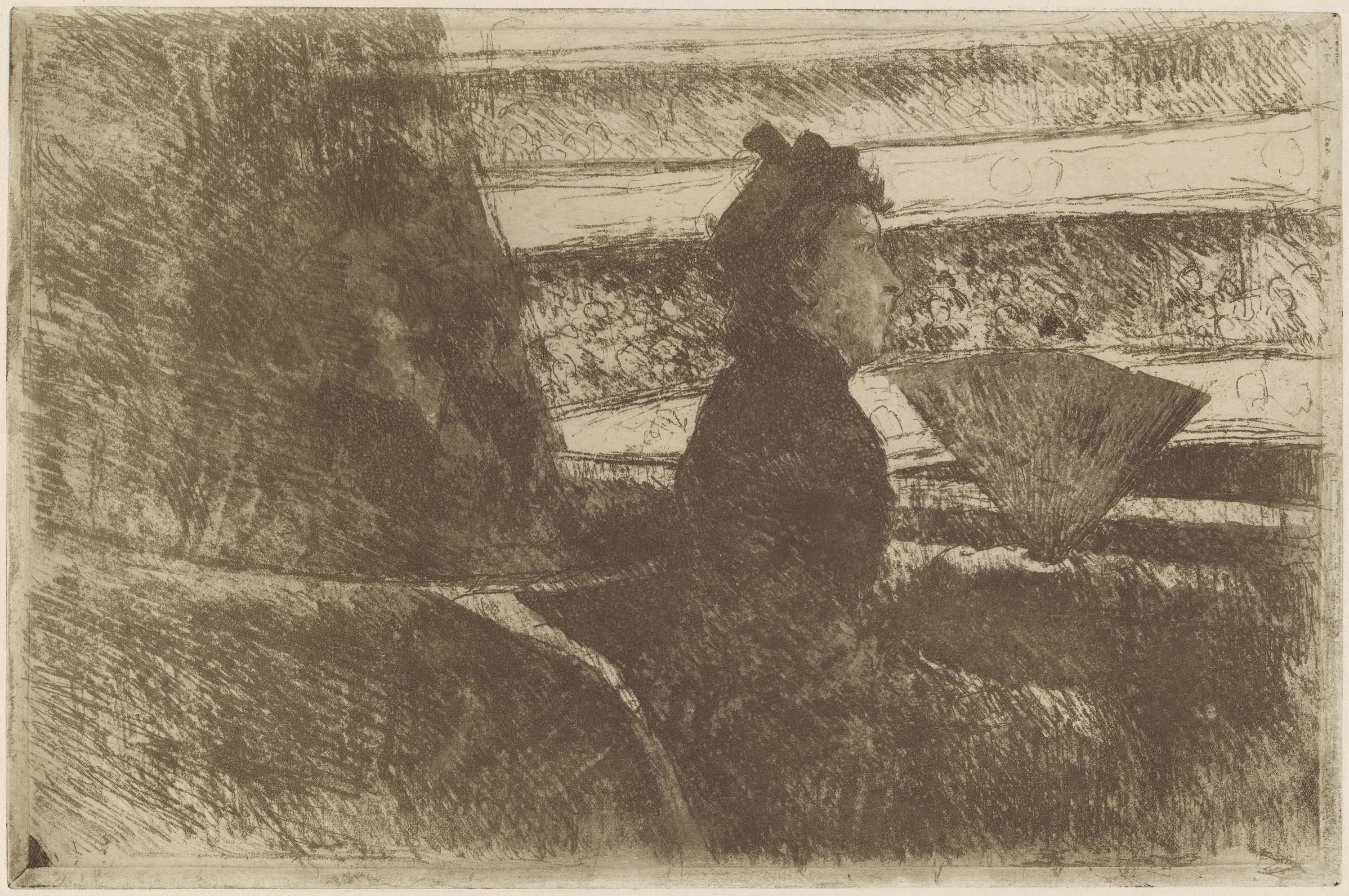 Lady in Black, in a Loge, Facing Right, Mary Cassatt