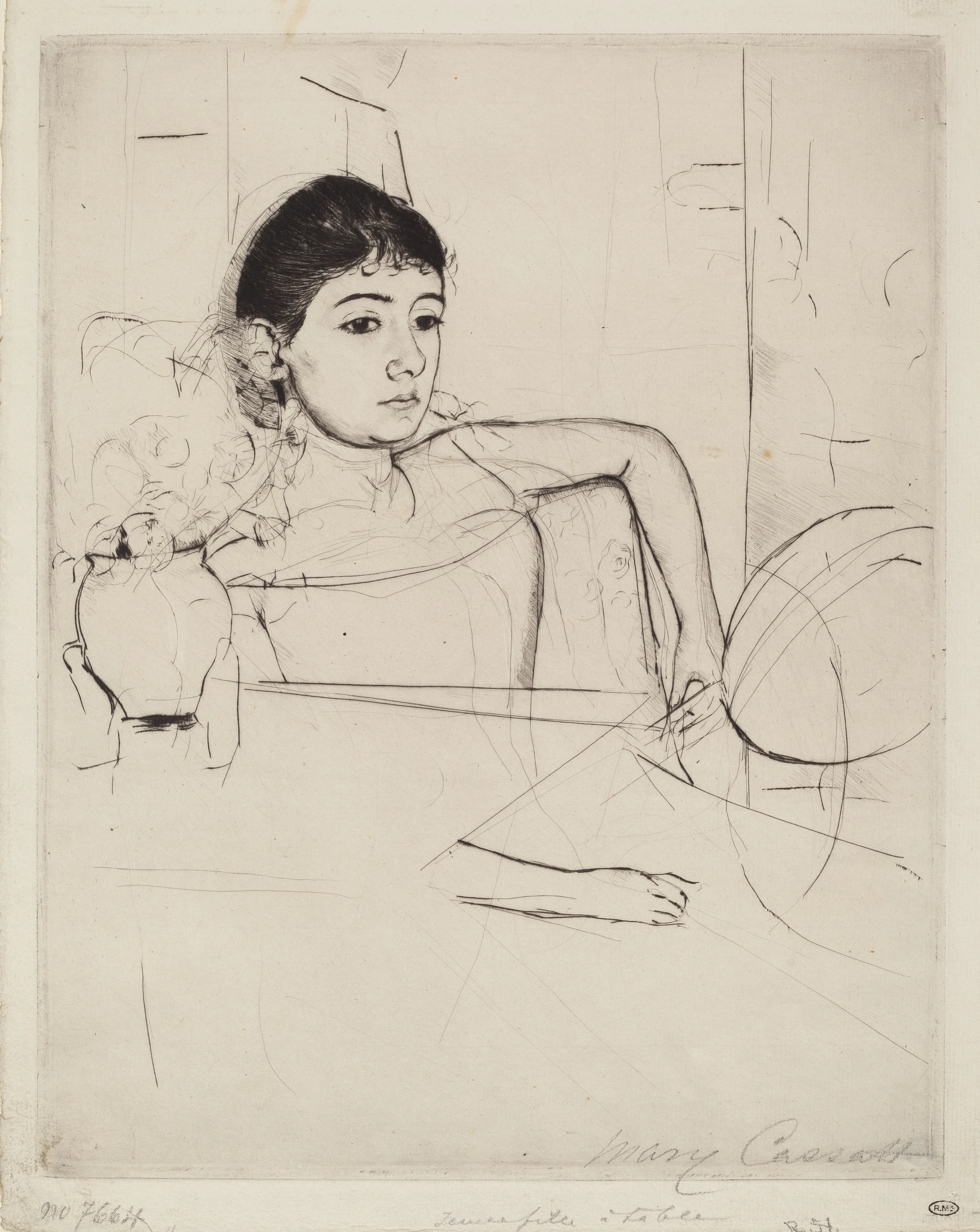 Mimi as a Brunette, Mary Cassatt
