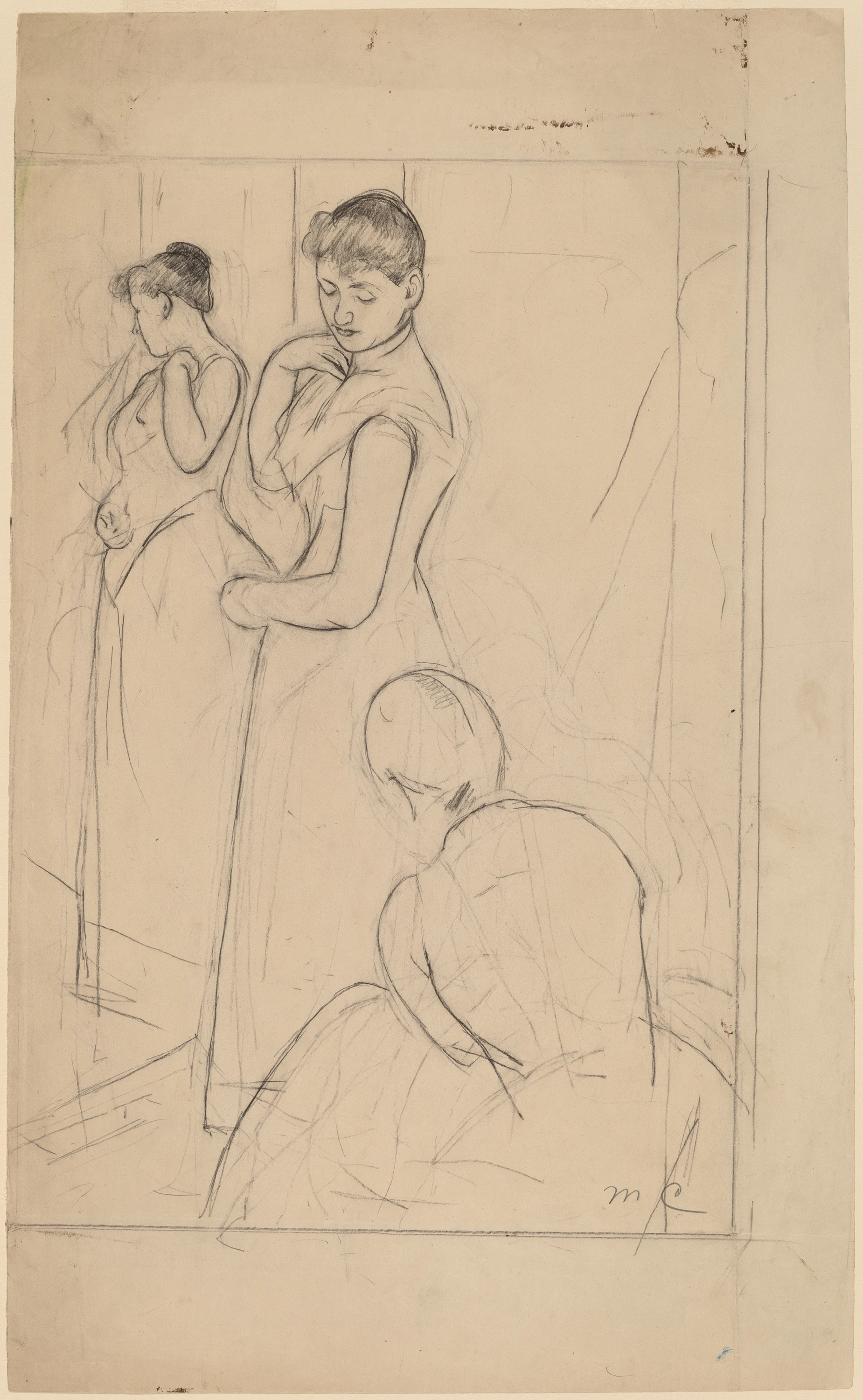 The Fitting [recto], Mary Cassatt