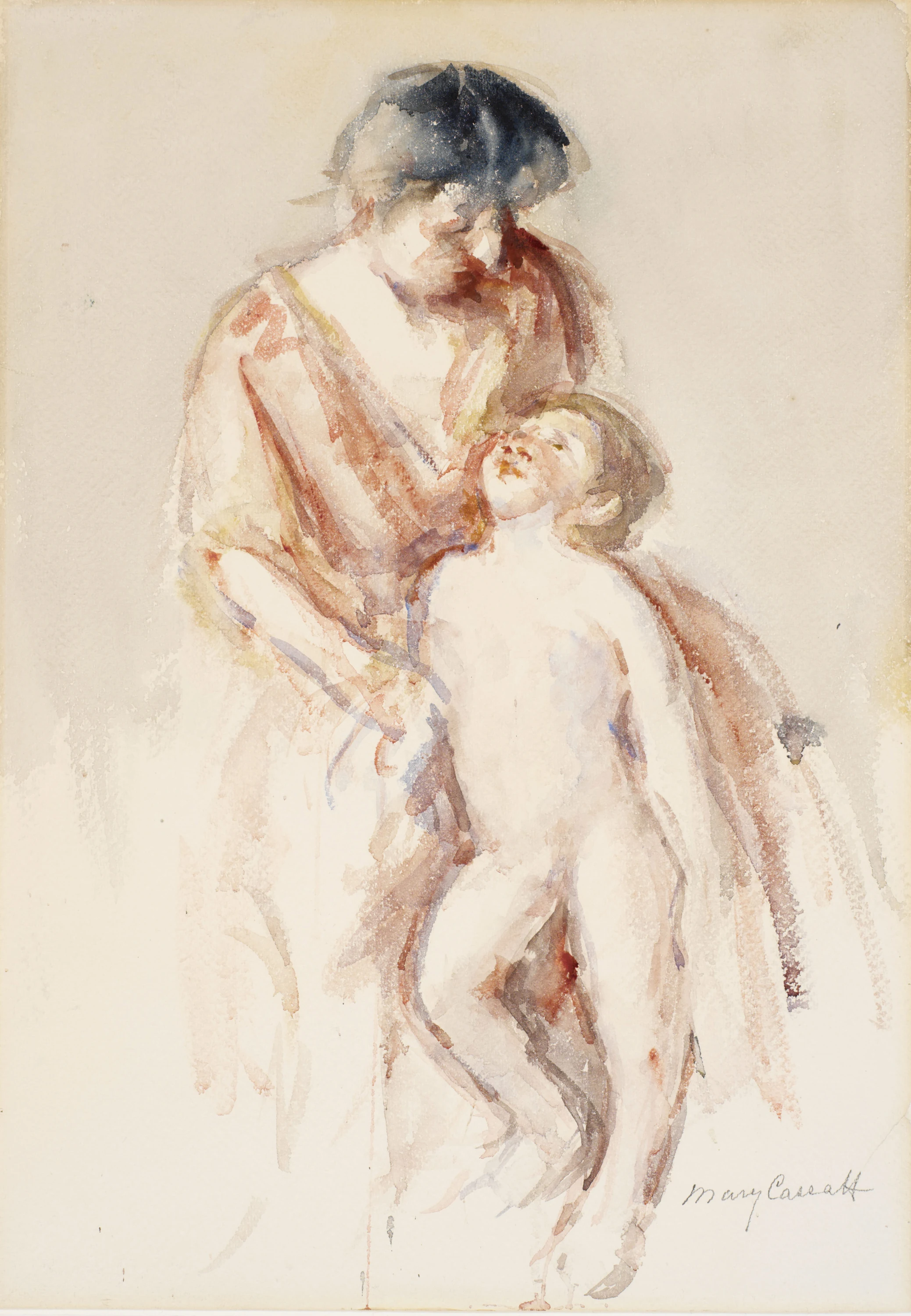Woman with Nude Boy at Her Left, Mary Cassatt