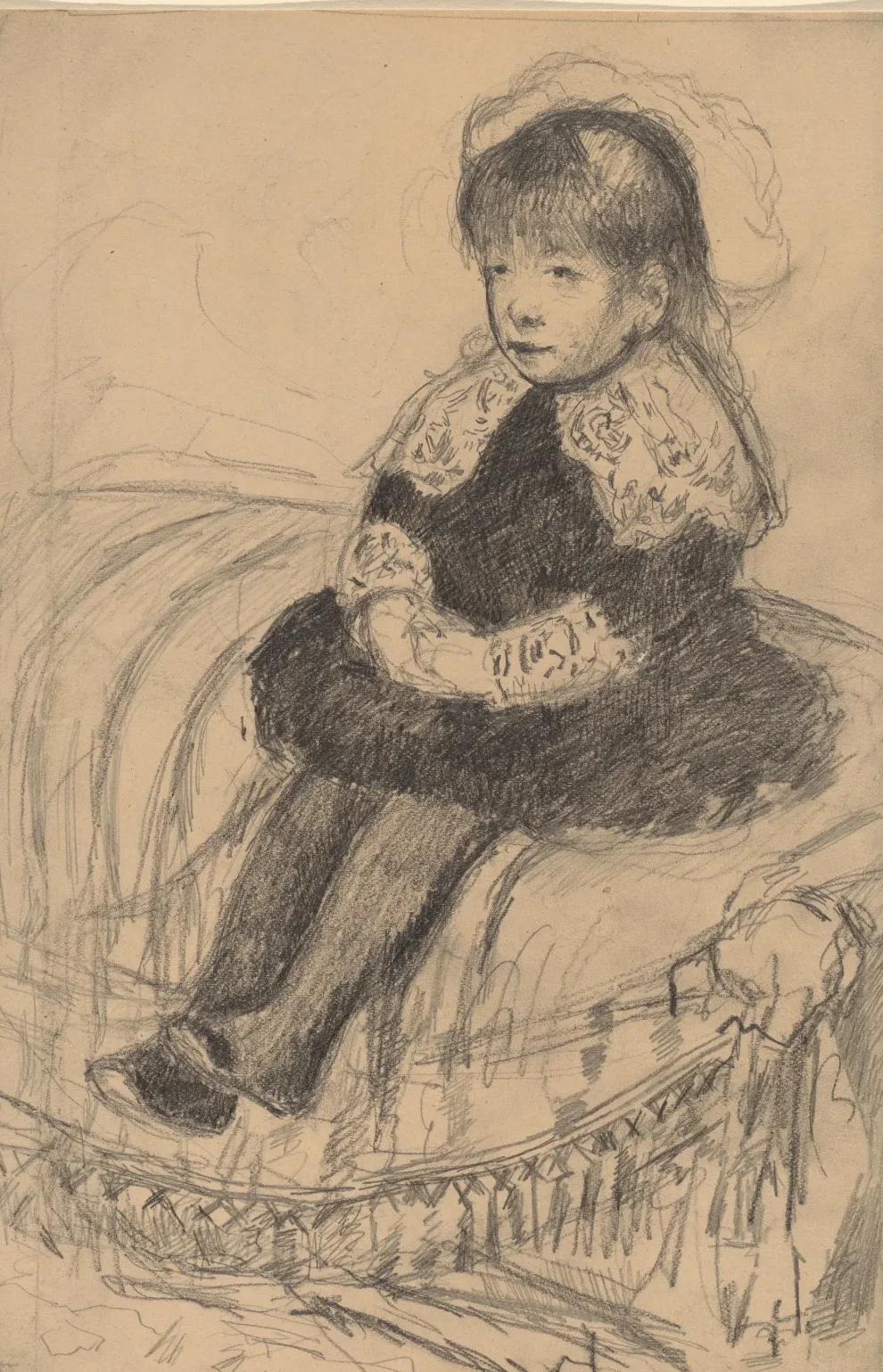 Enfant assis sur un canapé, Mary Cassatt