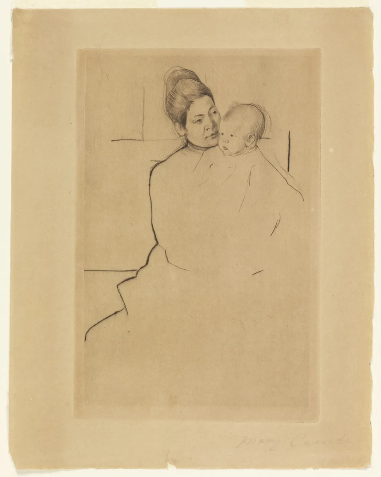 Gardner Held by His Mother, Mary Cassatt