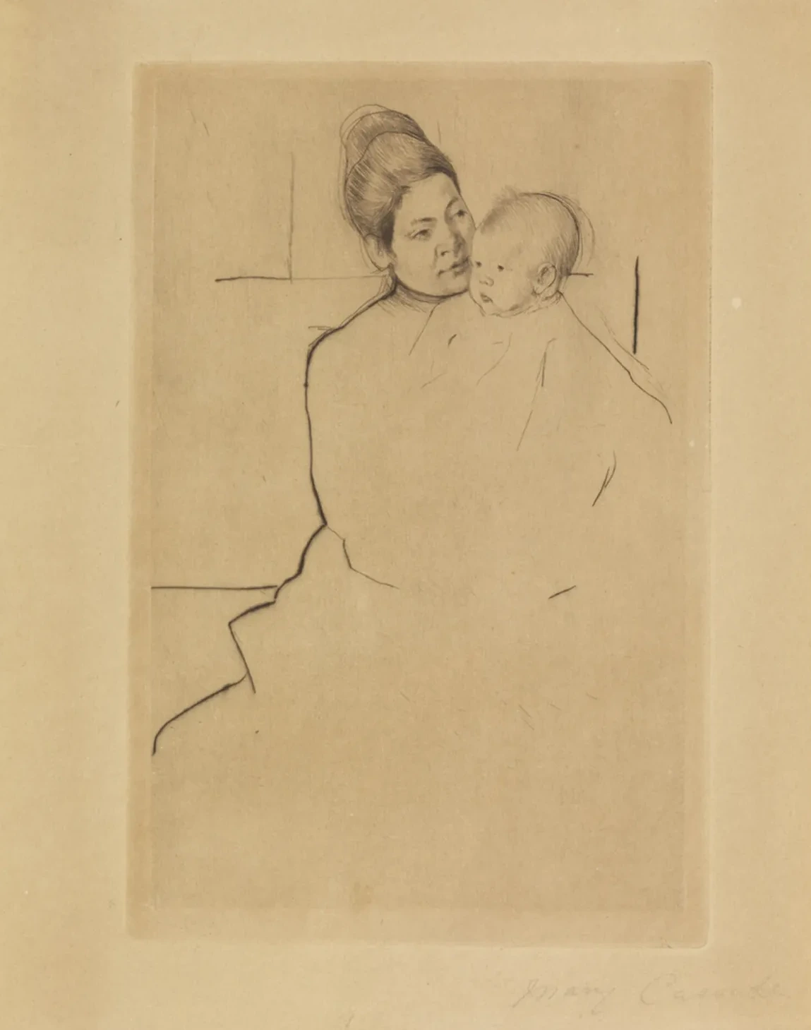 Gardner Held by His Mother, Mary Cassatt