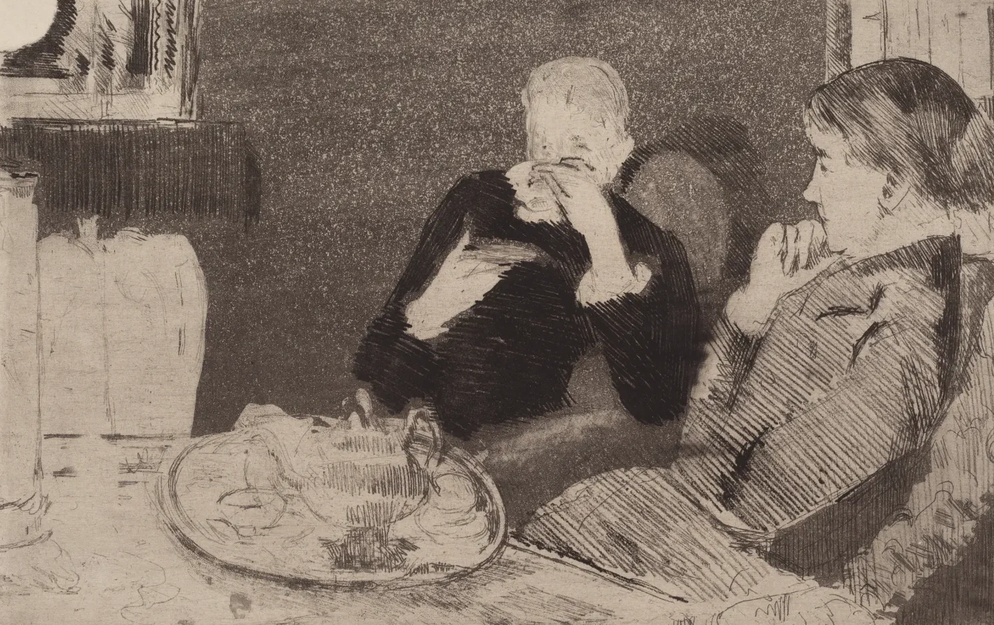 Lydia and Her Mother at Tea, Mary Cassatt