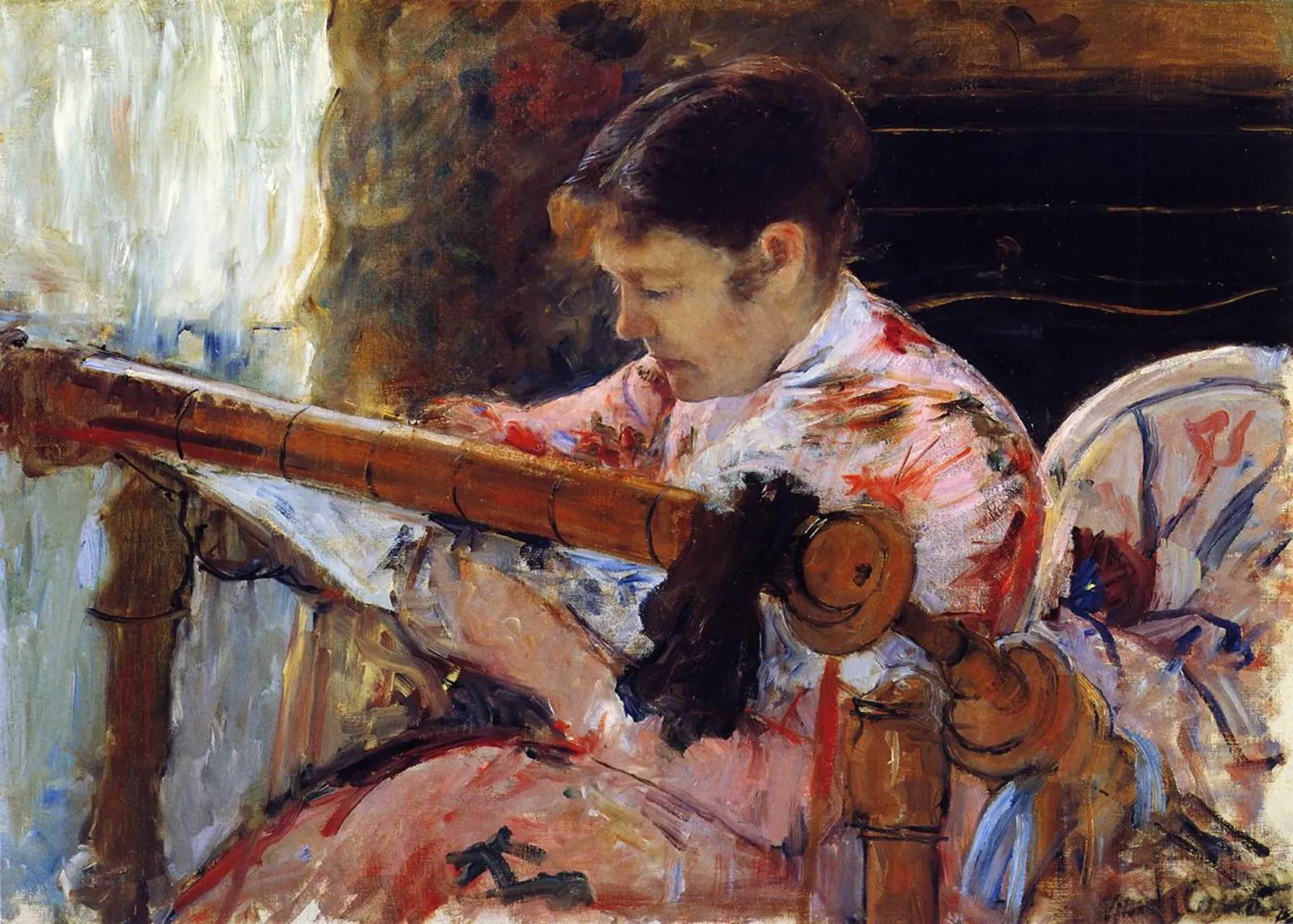 Lydia at a Tapestry Frame, Mary Cassatt