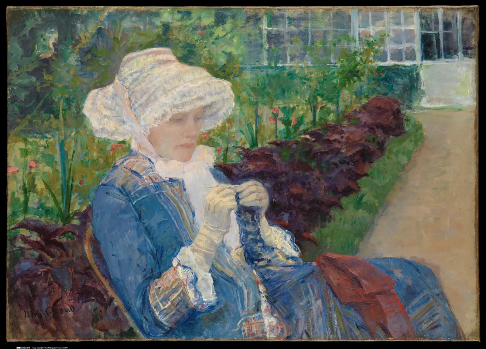 Lydia Crocheting in the Garden at Marly, Mary Cassatt