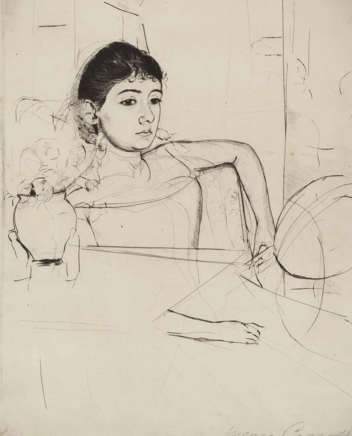 Mimi as a Brunette, Mary Cassatt