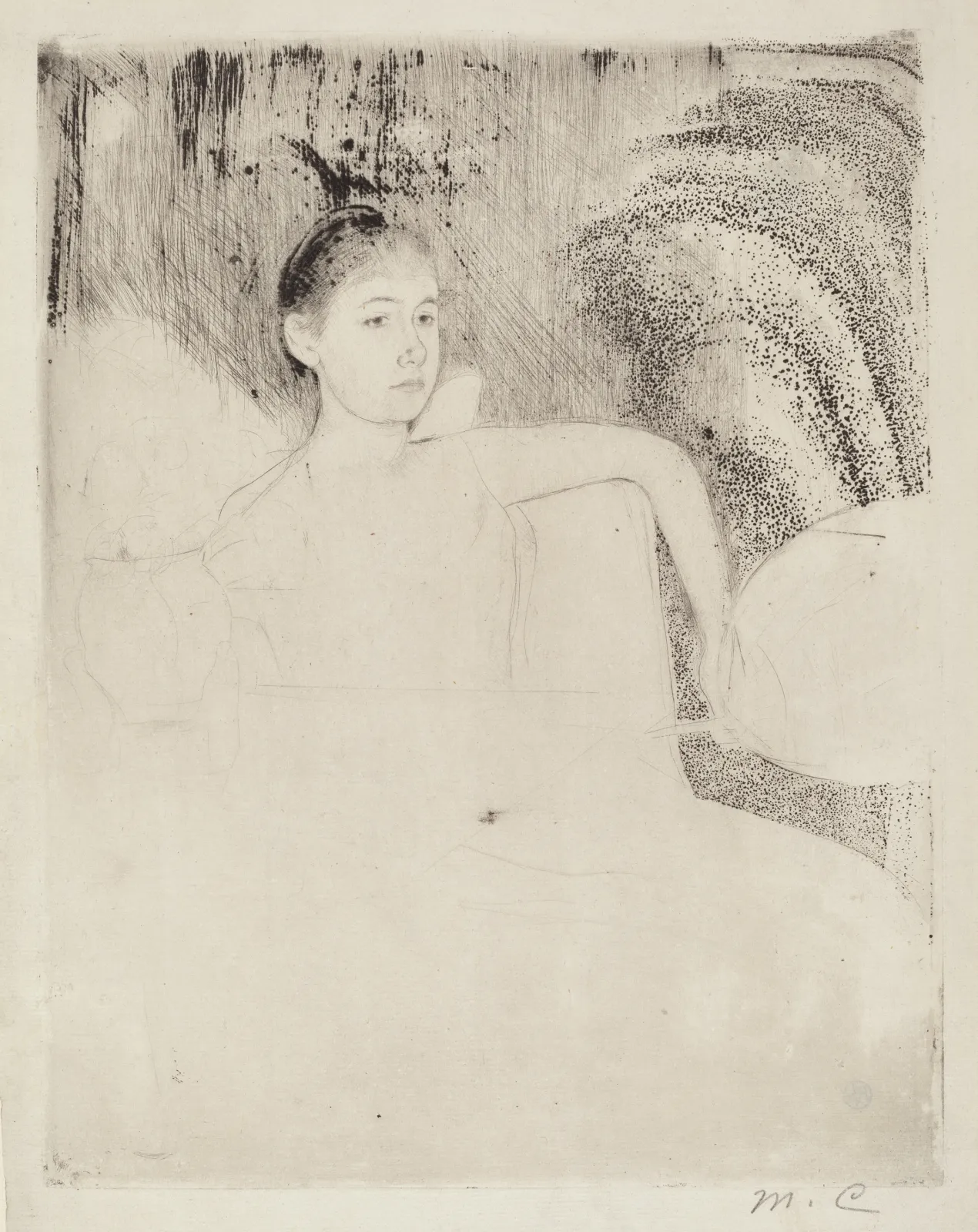 Mimi Holding a Japanese Fan, Mary Cassatt