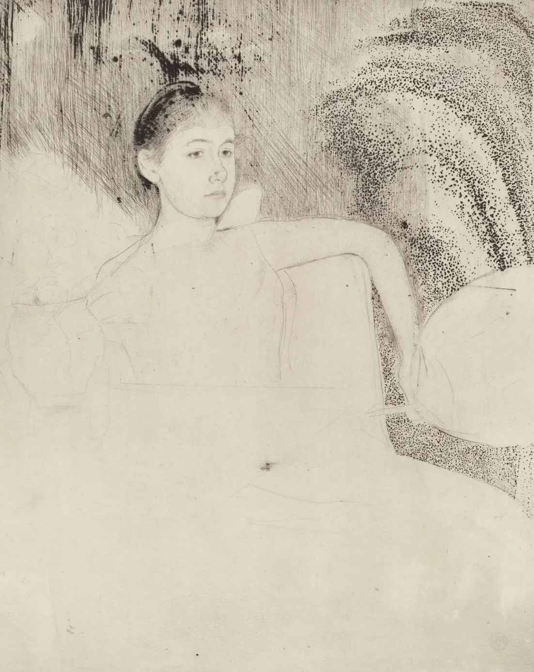 Mimi Holding a Japanese Fan, Mary Cassatt