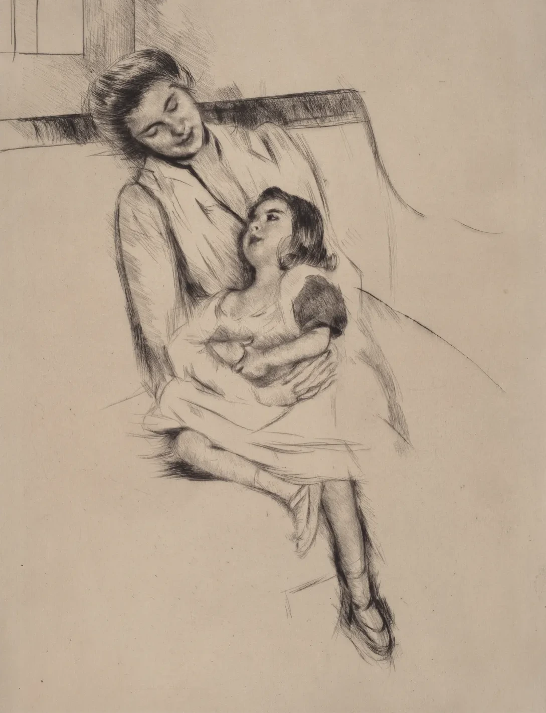 Reine and Margot Seated on a Sofa (No. 2), Mary Cassatt