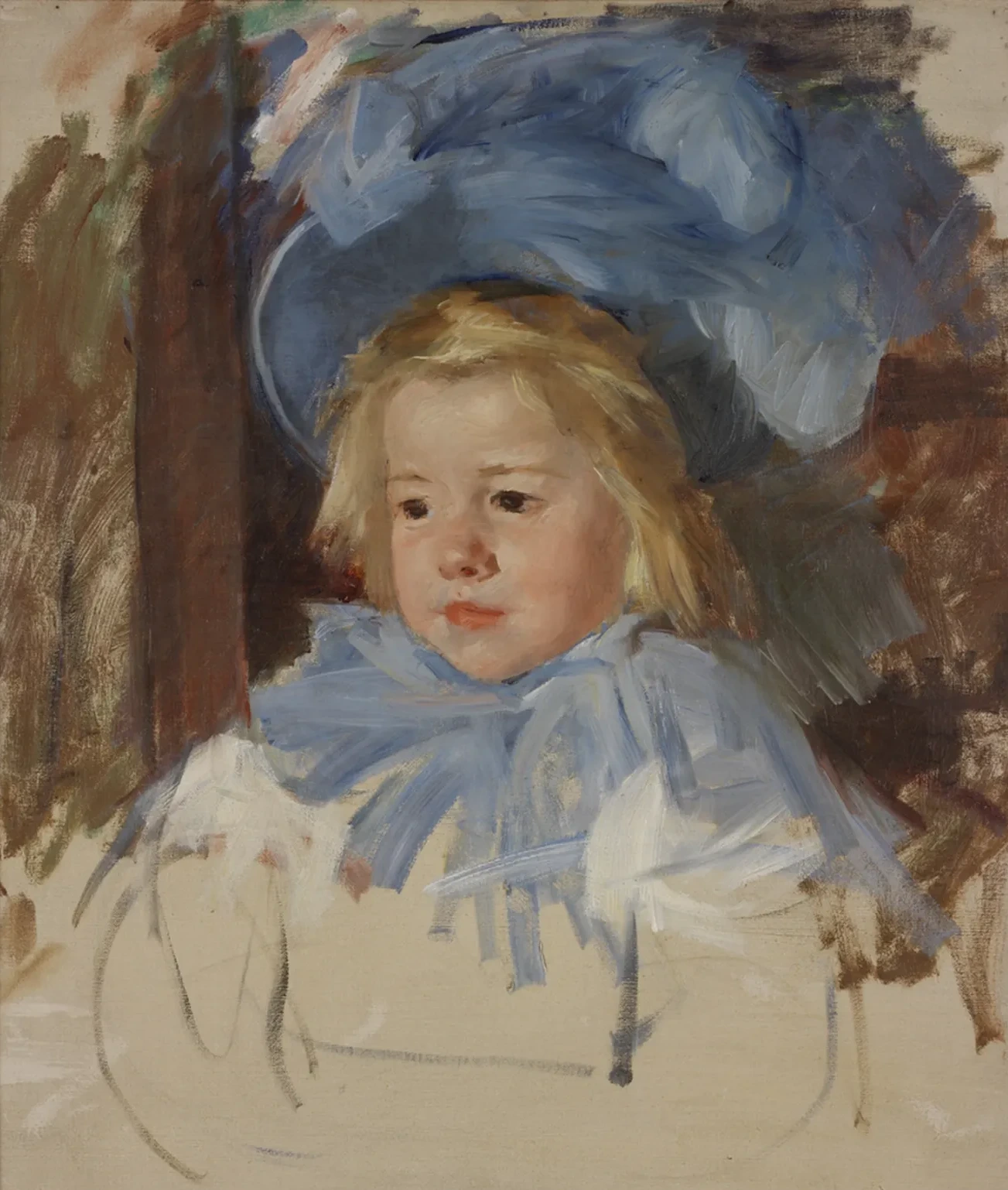 Simone in a Blue Bonnet, Mary Cassatt