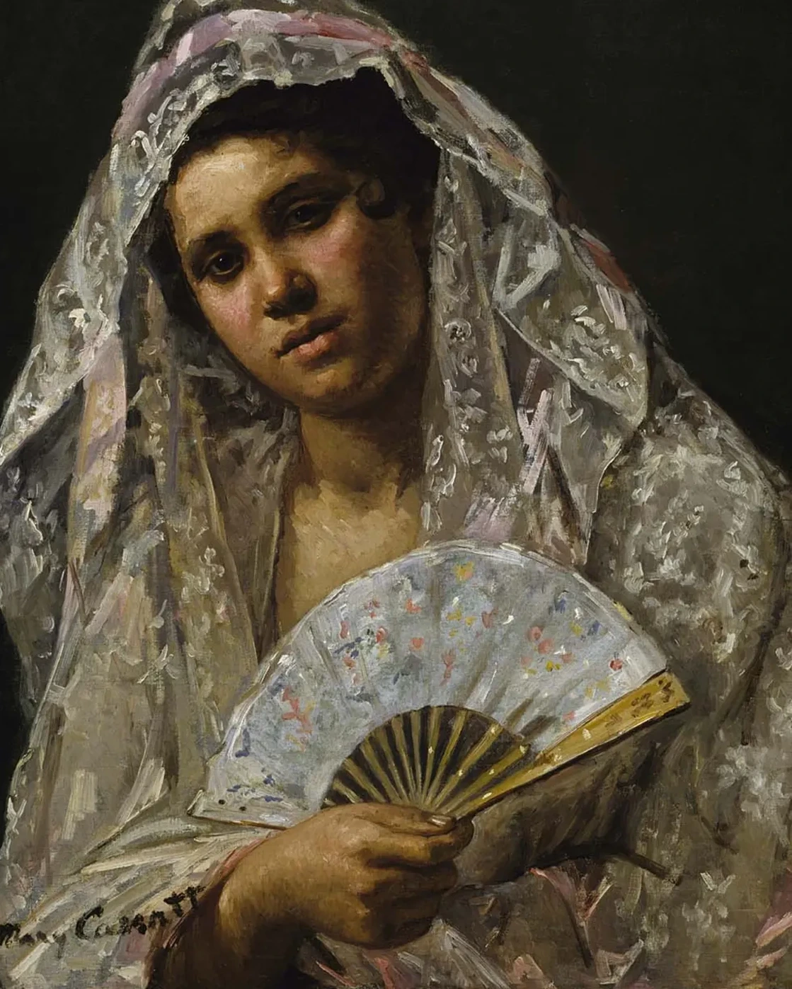 Spanish Dancer Wearing a Lace Mantilla, Mary Cassatt
