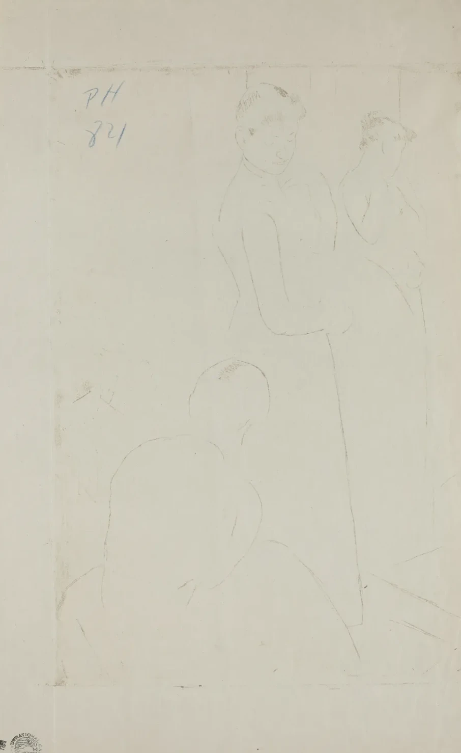 The Fitting [verso], Mary Cassatt