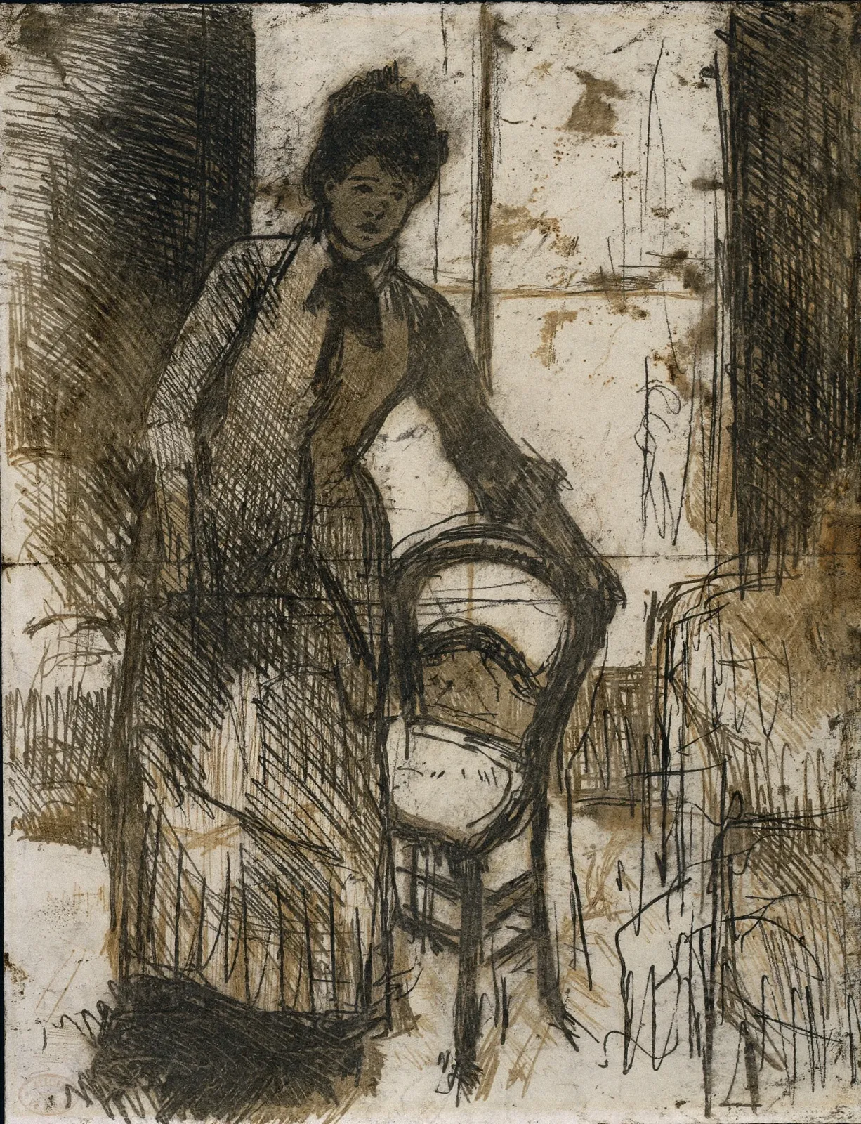 The Visitor (verso), Mary Cassatt