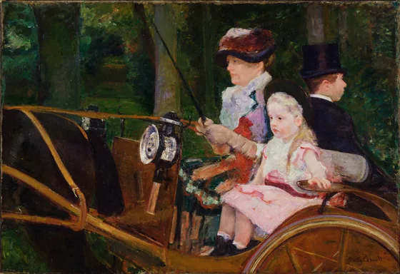 A Woman and a Girl Driving
