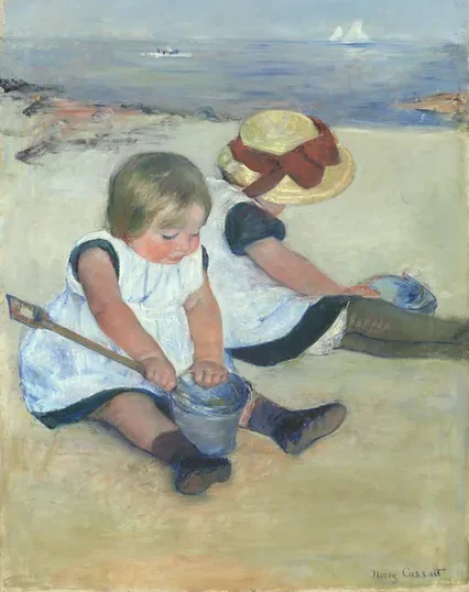 Children Playing on the Beach