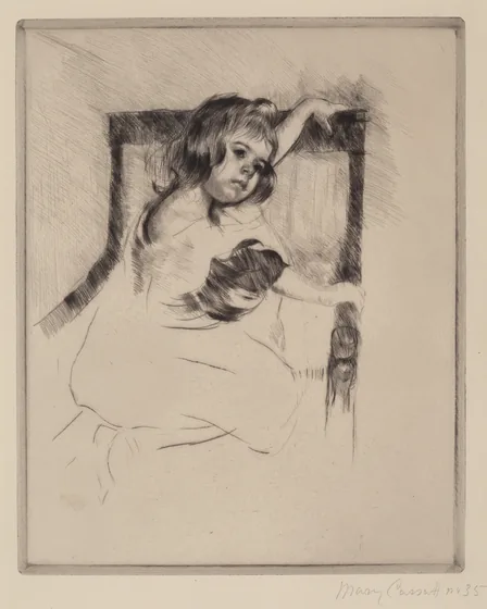 Kneeling in an Armchair