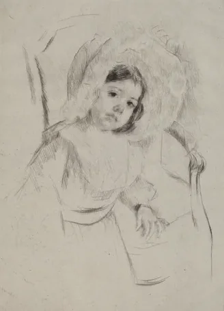 Margot in a Floppy Bonnet Leaning against a Chair