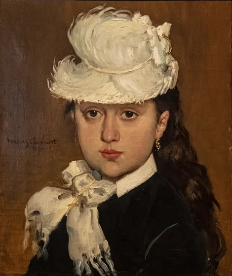 Portrait of a Young Woman in a White Hat