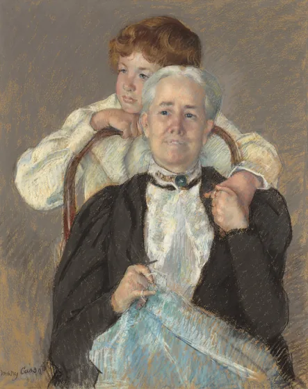 Portrait of Mrs. Cyrus J. Lawrence with her Grandson R. Lawrence Oakley
