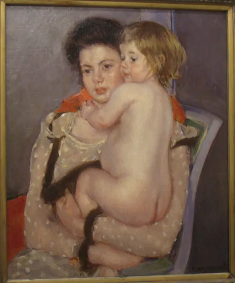Portrait of Reine LeFebvre Holding a Nude Baby