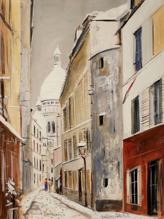 Le Sacré-Cœur de Montmartre et la rue Saint-Rustique, Maurice Utrillo