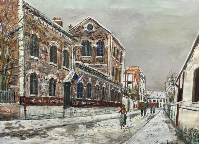 Une école de banlieue (neige), Maurice Utrillo