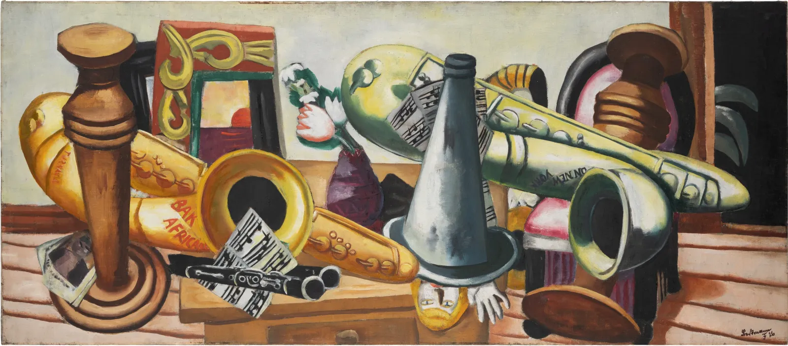 Still Life with Saxophones, Max Beckmann