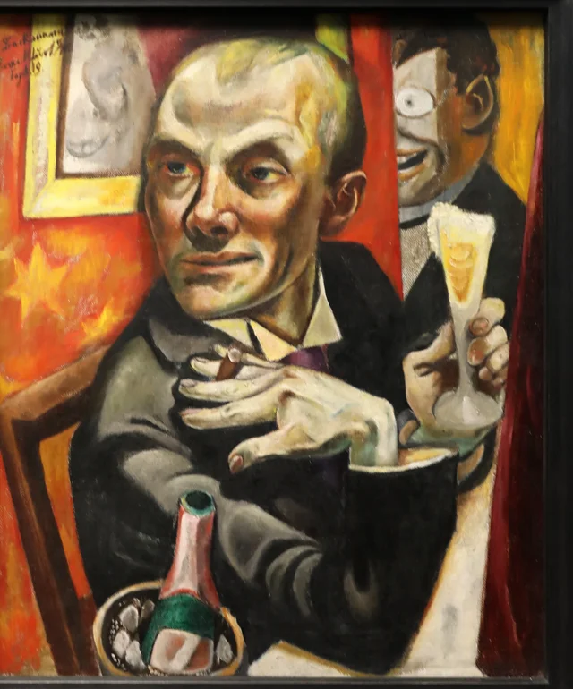 Self-Portrait with Champagne Glass, Max Beckmann