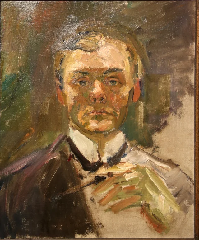 Self-Portrait with Raised Hand