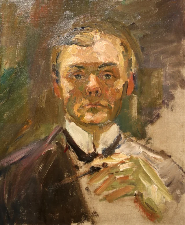 Autoportrait à la main levée (inachevé), Max Beckmann