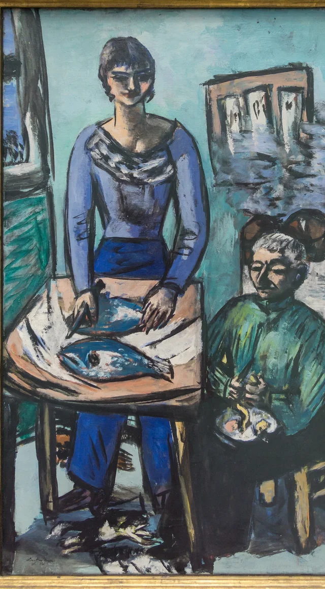 The Kitchen - Quappi with Fishes, Max Beckmann