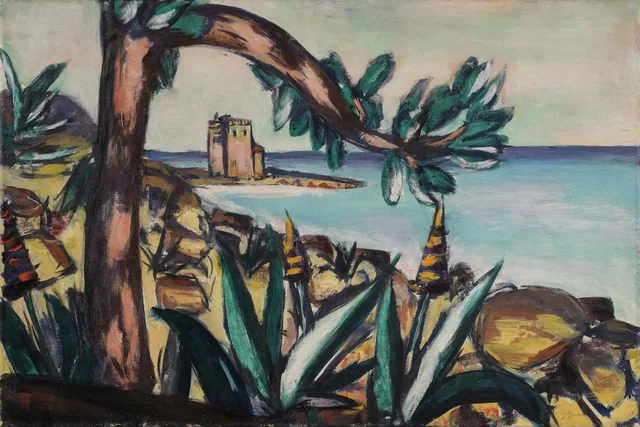 Seascape with Agaves and an Old Castle, Max Beckmann