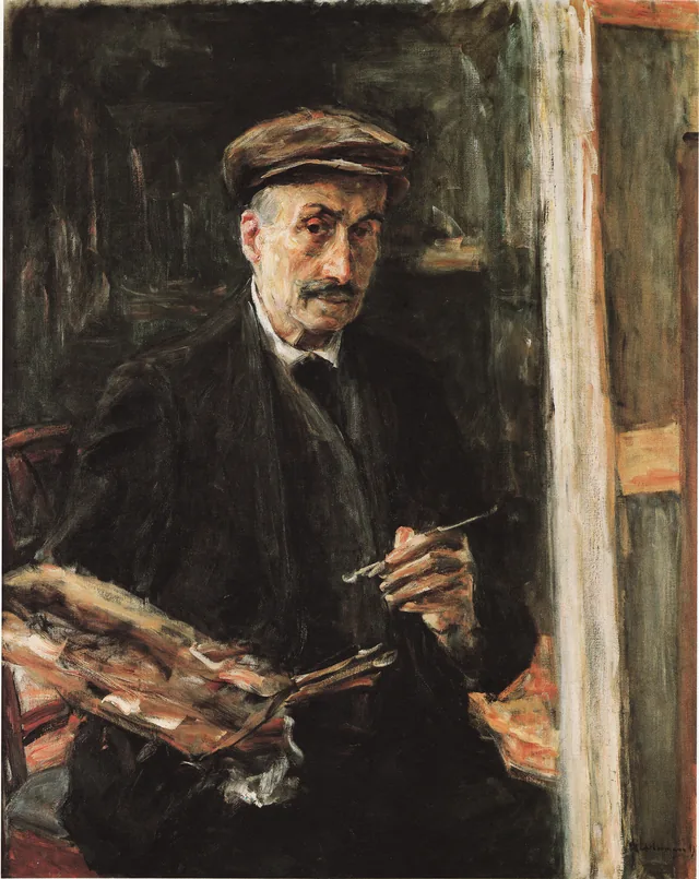 Autorretrato com boné esportivo ao cavalete, Max Liebermann
