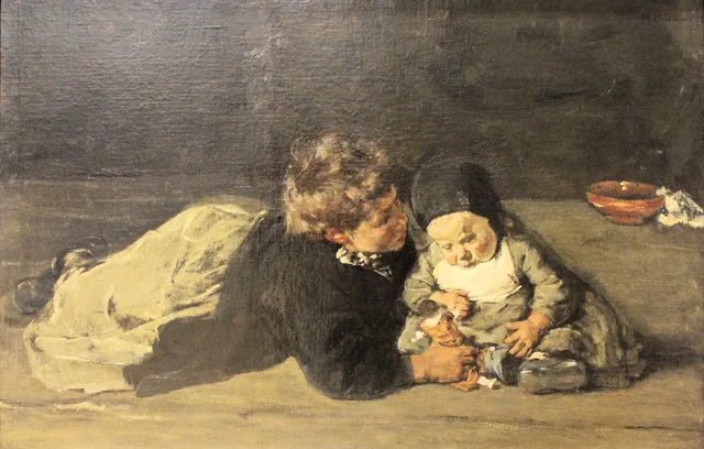 Siblings (Children Playing)