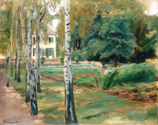 La avenida de abedules del jardín de Wannsee, hacia el oeste