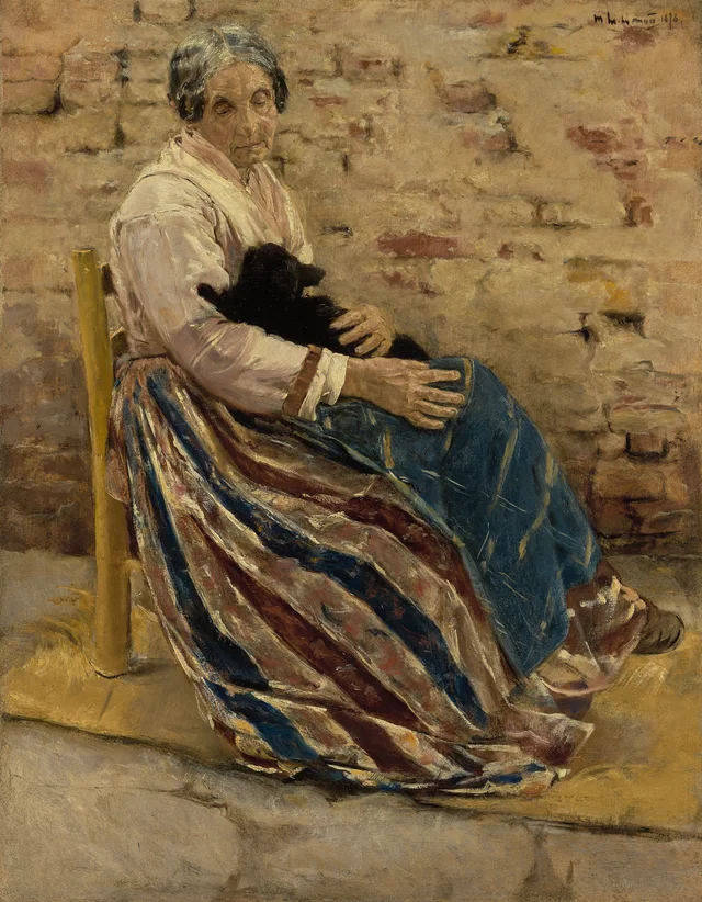 Vieja con un gato, Max Liebermann