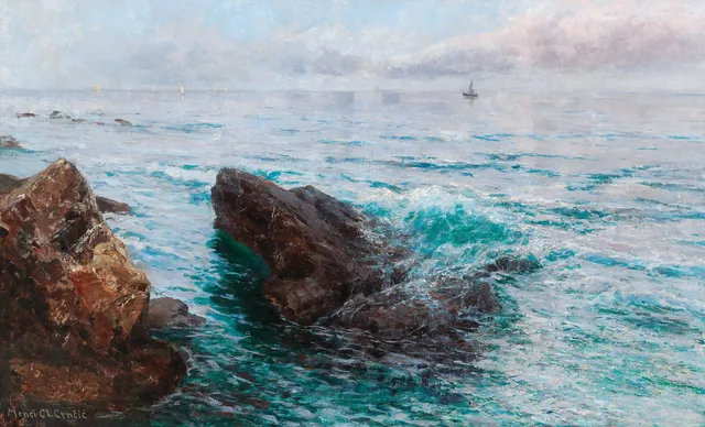 Coastline with Boats, Menci Clement Crnčić
