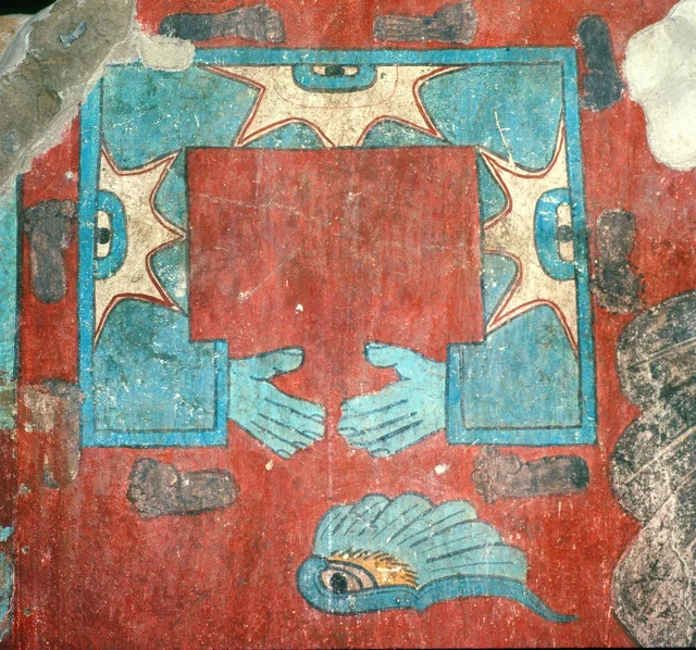 Cacaxtla, Building A: glyph with stars