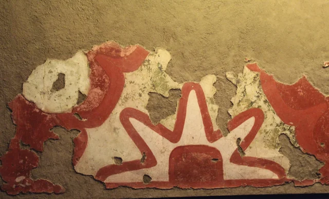 Mural fragment with a star-shaped motif